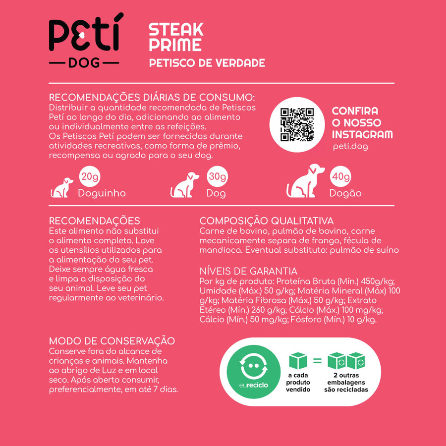 Petisco Natural Sabor Steak Prime - 100g