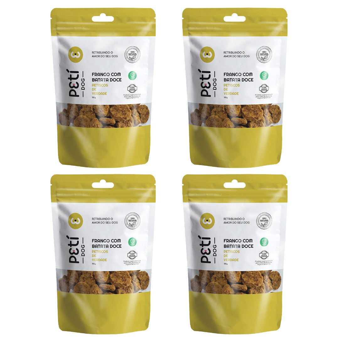 Kit Petisco Natural Frango com Batata Doce  - 100g  (Total: 400g)
