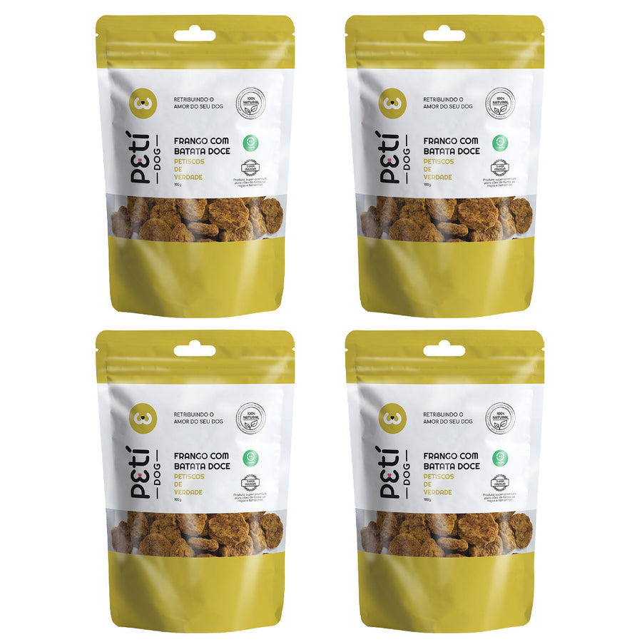 Kit Petisco Natural Frango com Batata Doce  - 100g  (Total: 400g)