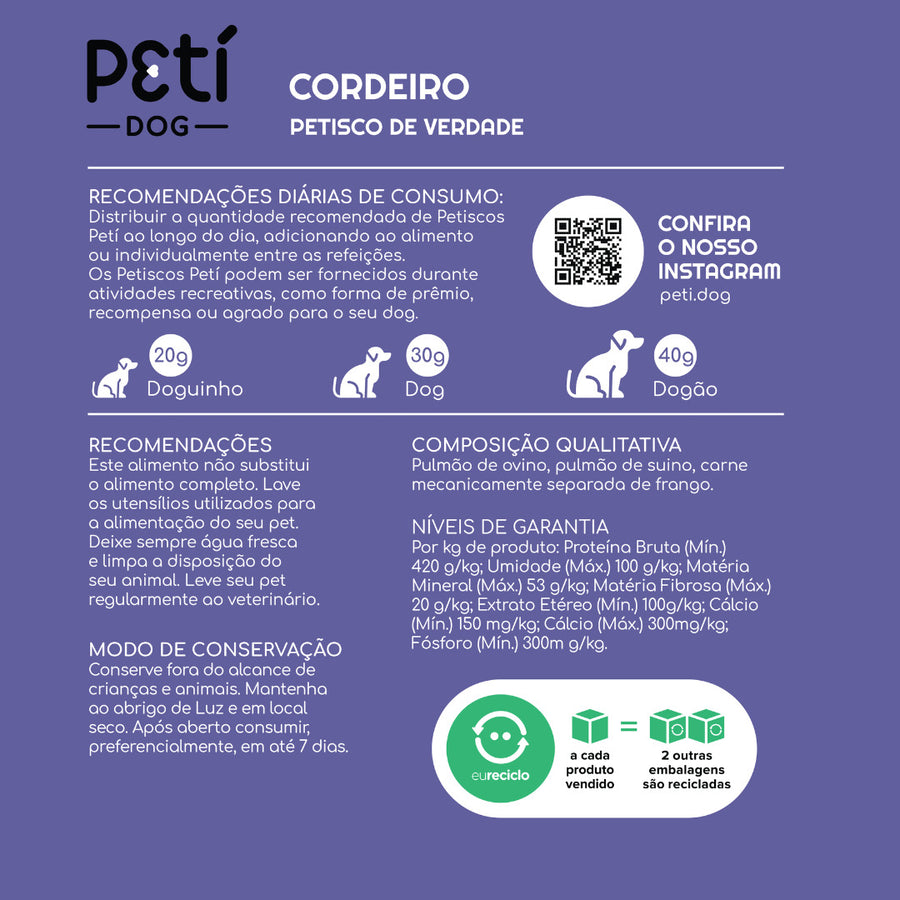 Kit Petisco Natural Cordeiro - 80g  (Total: 320g)