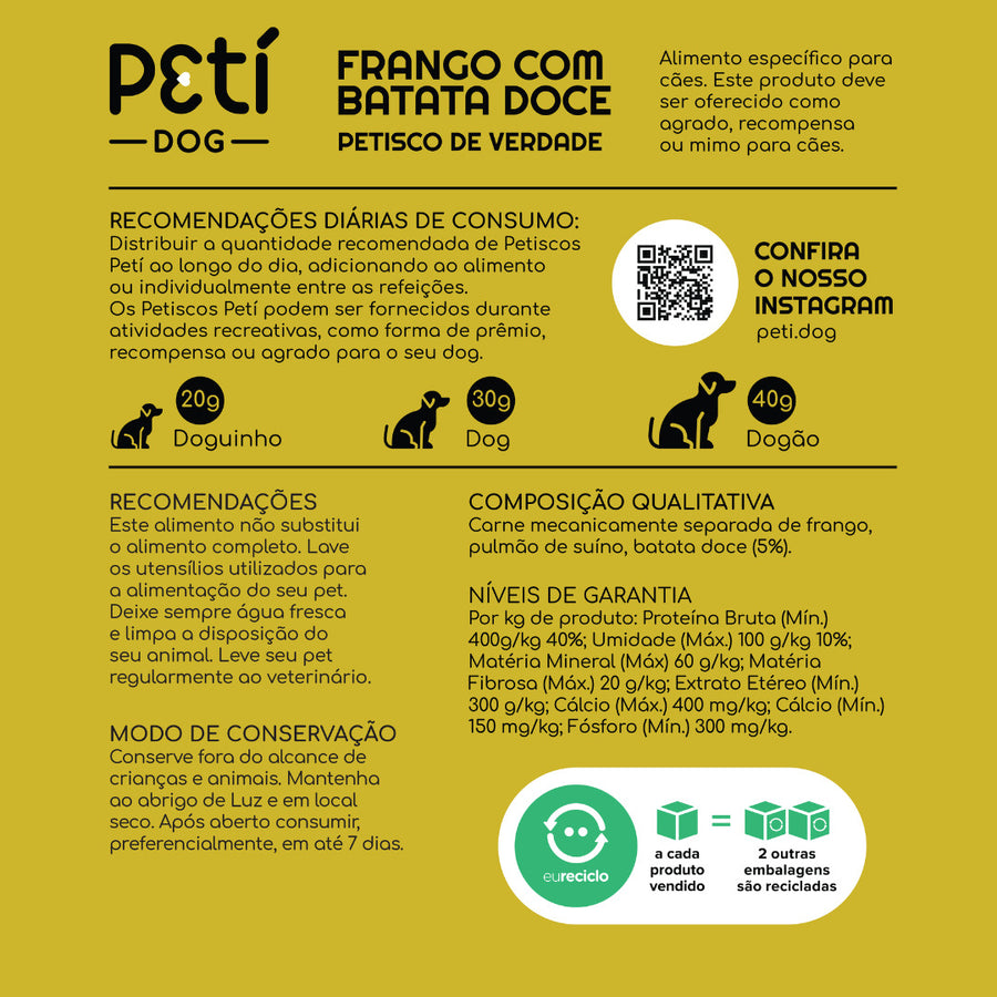 Kit Petisco Natural Frango com Batata Doce  - 100g  (Total: 400g)